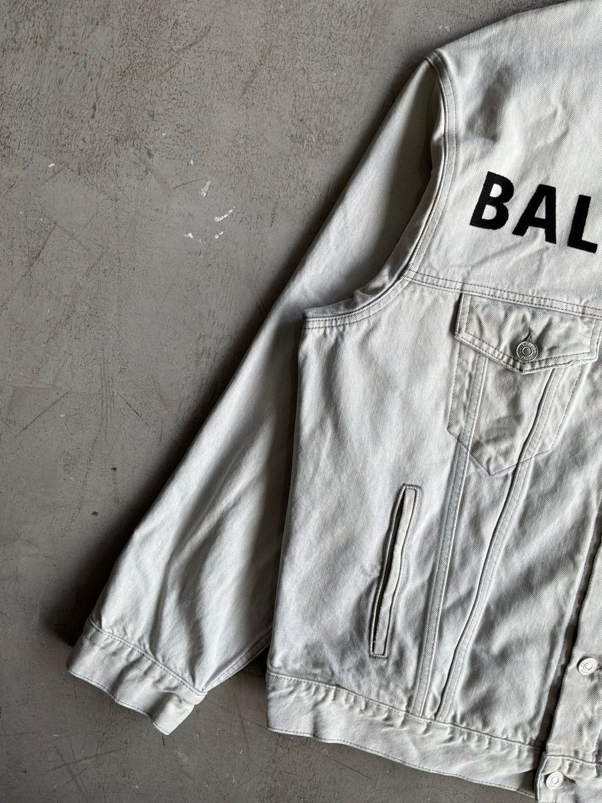 Balenciaga Embroidered Script Denim Jacket