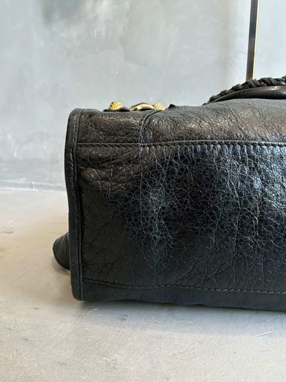 Balenciaga City Classic Medium Black On GHW