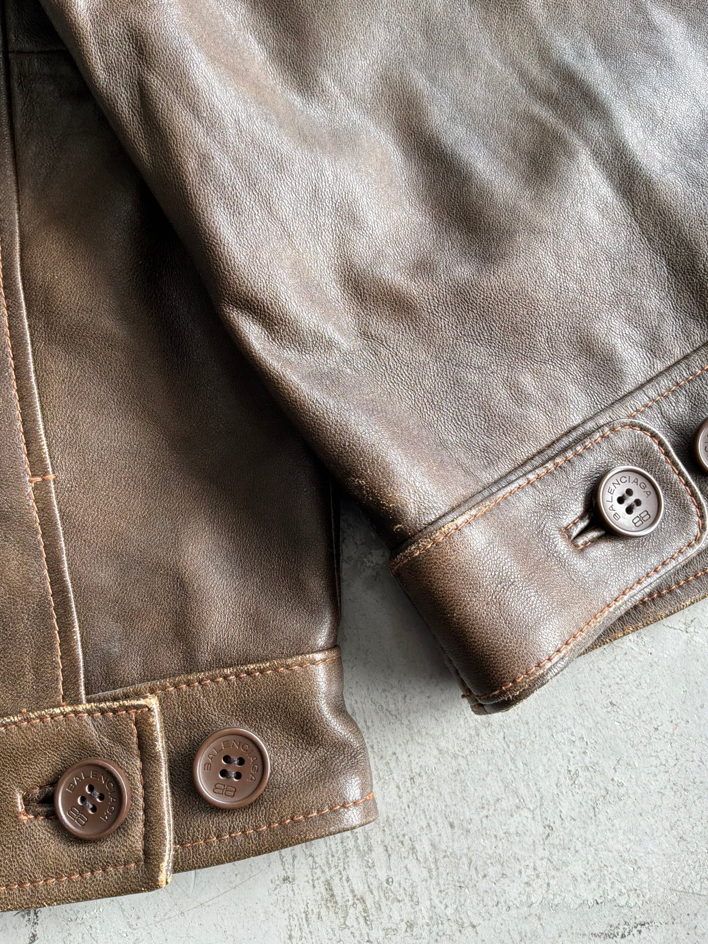 Balenciaga Vintage Brown Leather Jacket