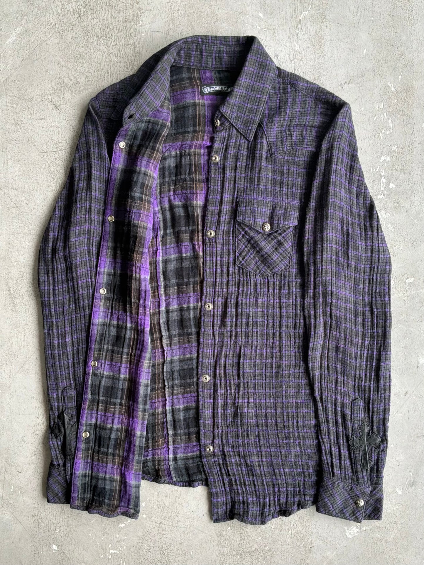 Vintage Chrome Hearts Fleur Cross Patch Flannel