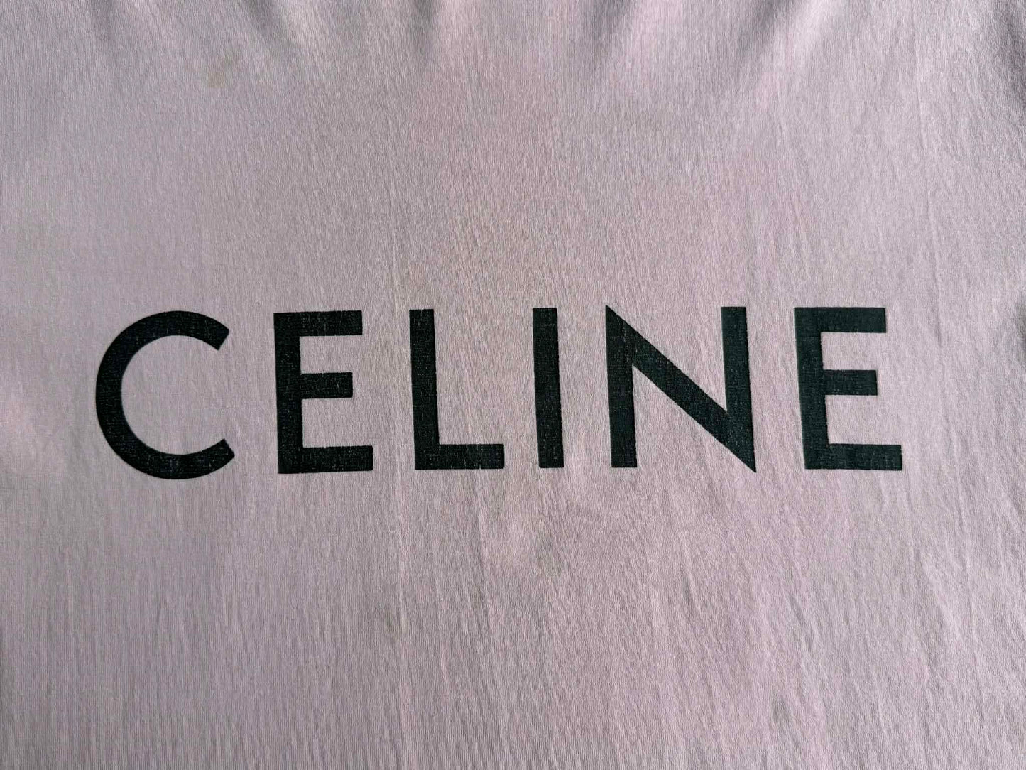 Celine Pink Scrip Logo Shirt