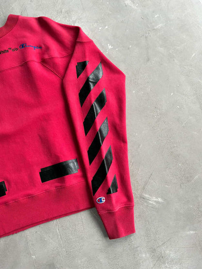Off White x Champion Red Crewneck