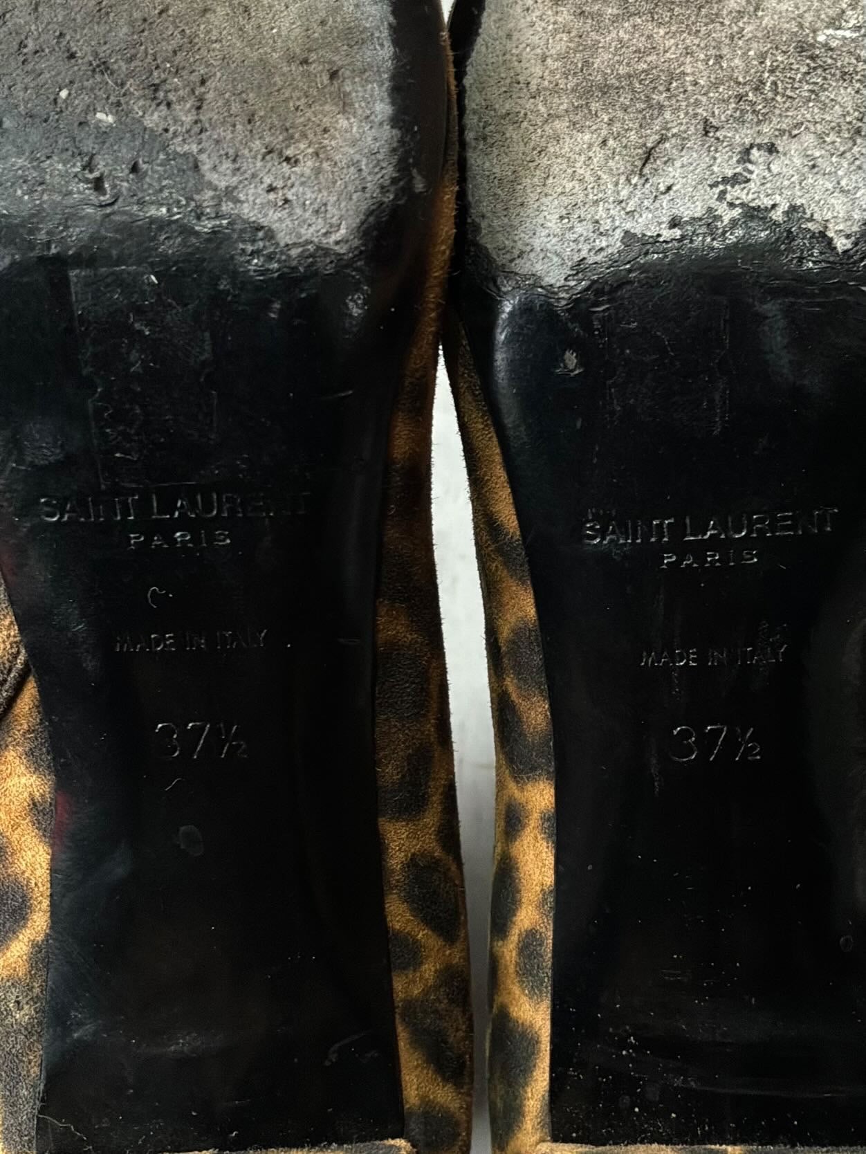 Saint Laurent Paris Suede Lou Leopard Ankle Boot