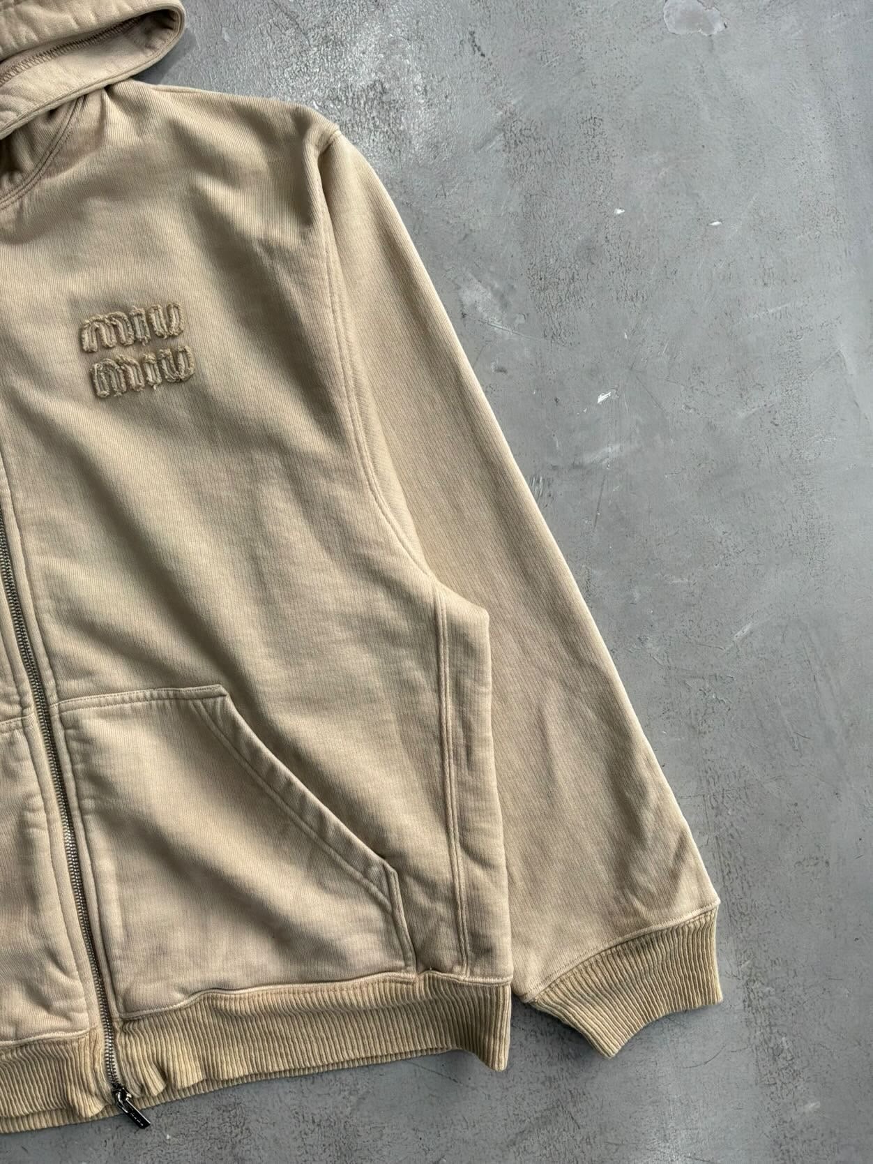 Miu Miu Chest Logo Zip Hoodie