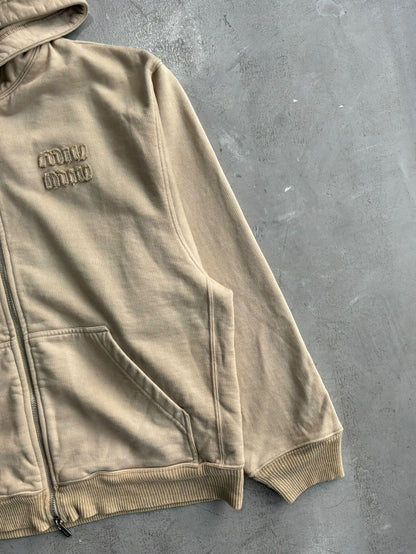 Miu Miu Chest Logo Zip Hoodie