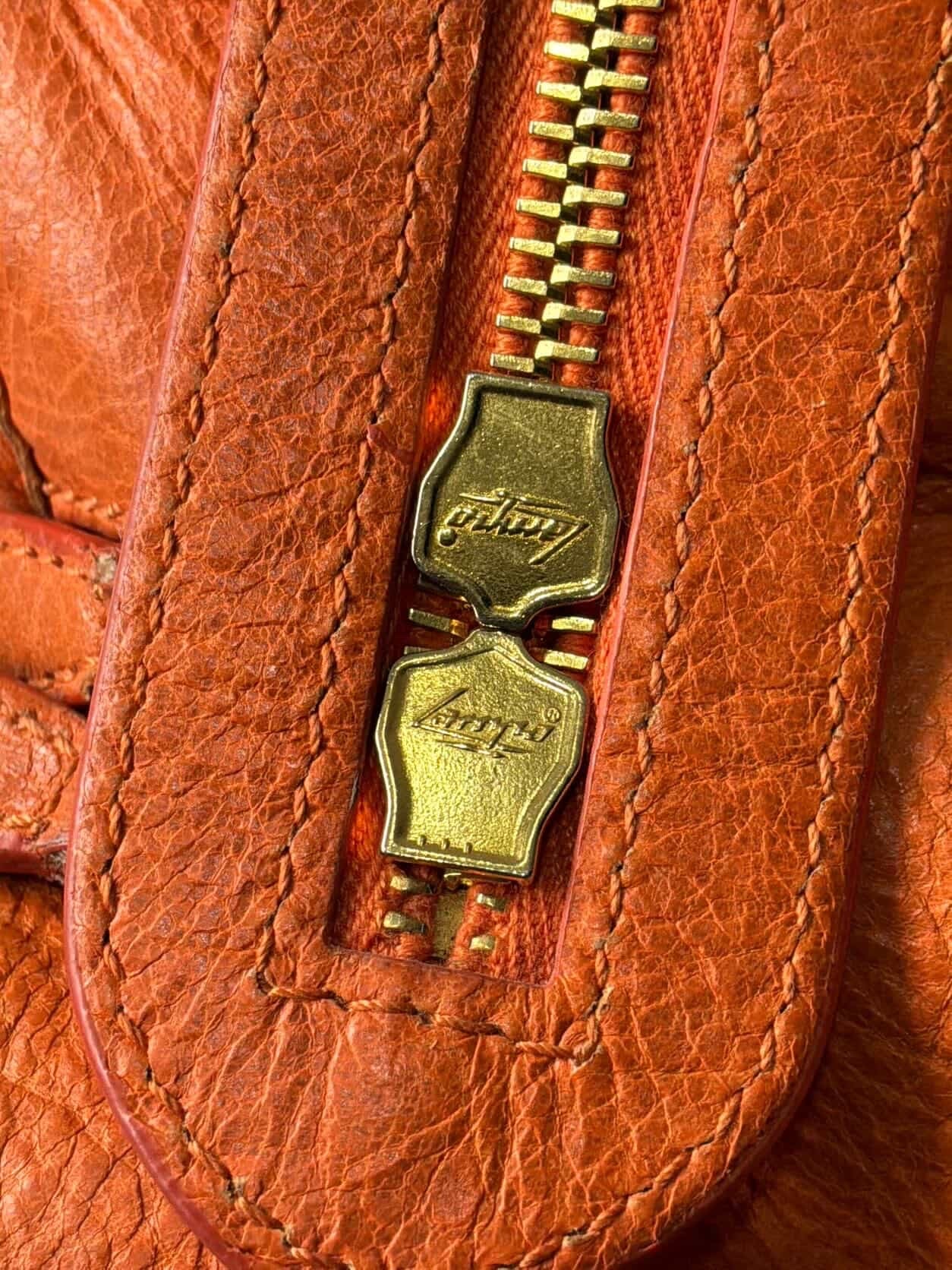 Balenciaga City Part Time Giant 12 Orange Lambskin Bag