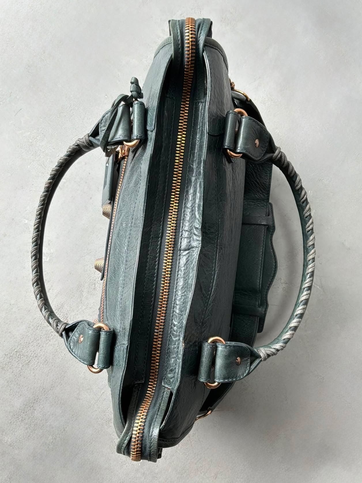 Balenciaga City Giant 21 Dark Green Lamb Skin Bag