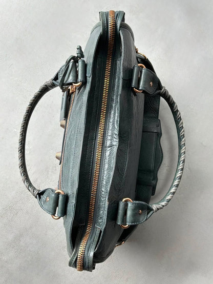 Balenciaga City Giant 21 Dark Green Lamb Skin Bag