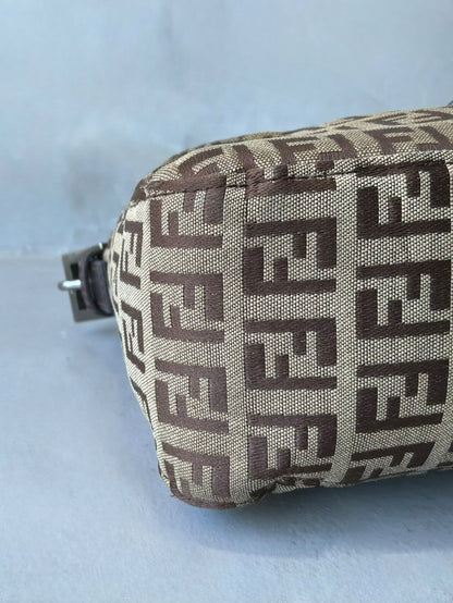 Fendi Zucchino Double Flap Baguette Bag