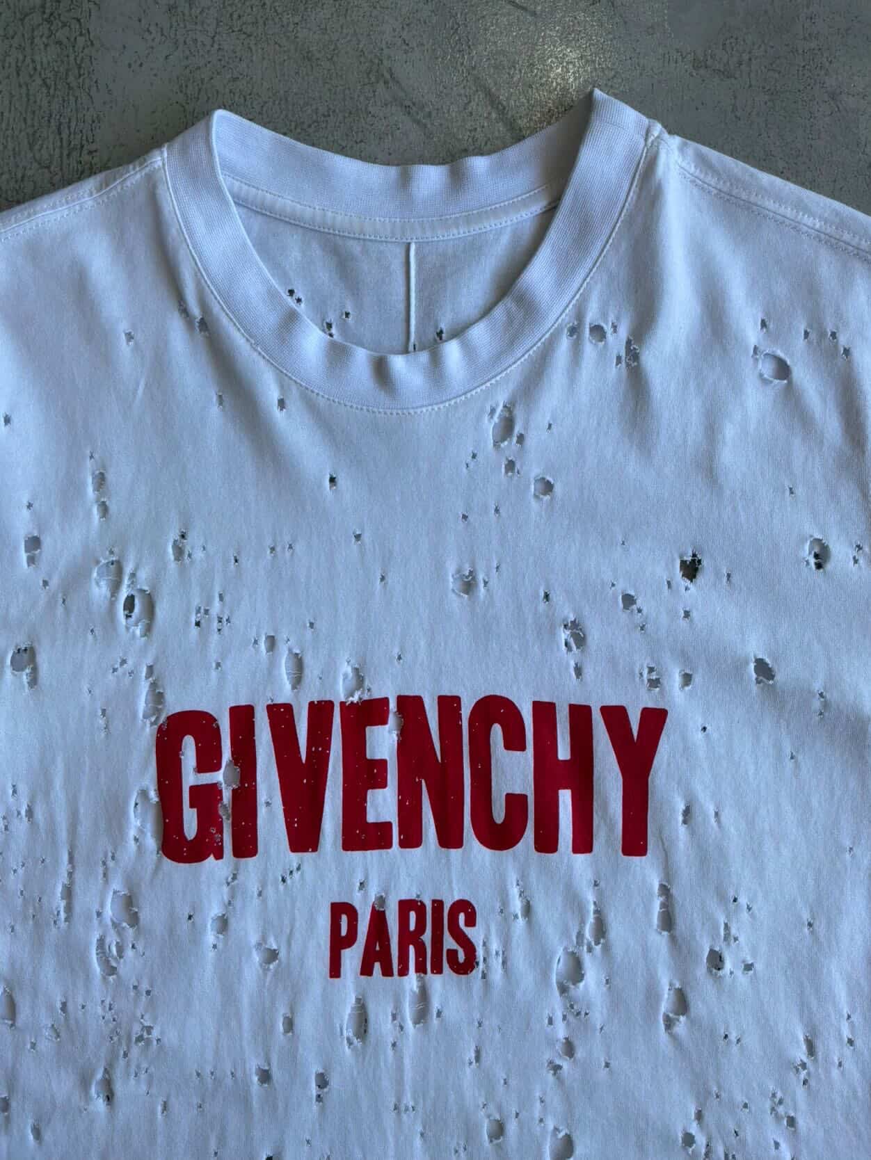 Givenchy Distressed Script Tee