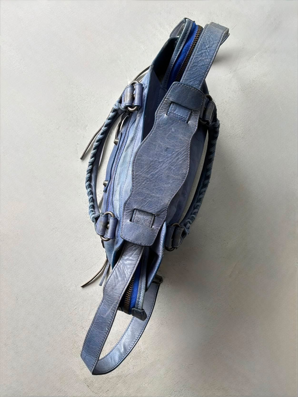 Balenciaga Town Blue Lambskin Bag