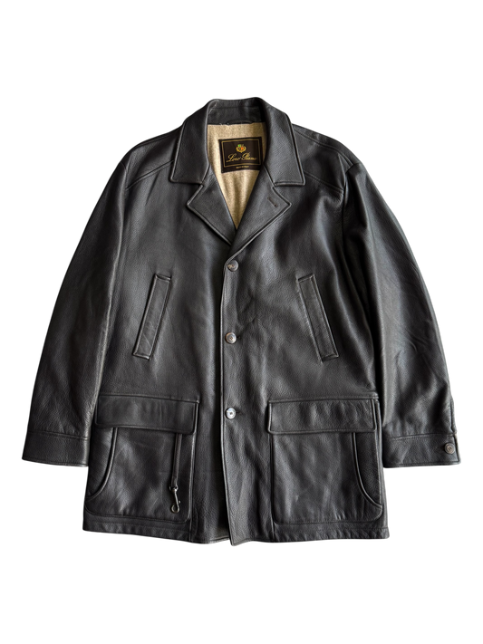 Loro Piana Leather/Cashmere Coat