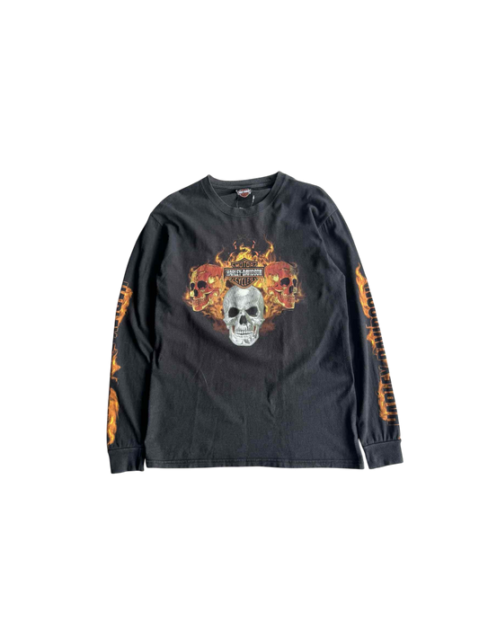 Harley Davidson Flame Skull Longsleeve Shirt