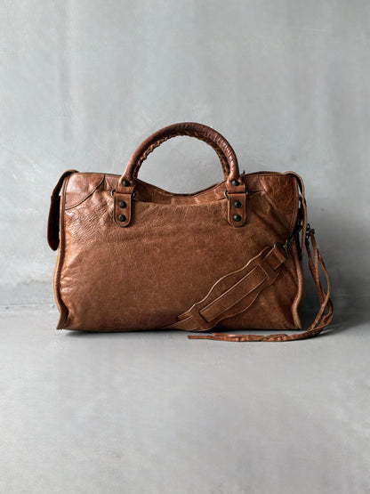Balenciaga Classic City Rust Brown on Brass Lambskin Bag