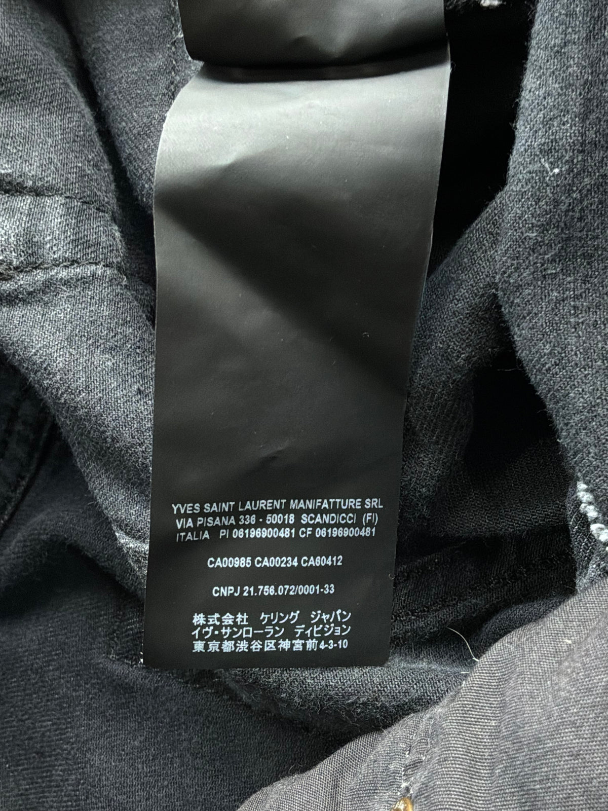 Saint Laurent Paris Washed Black Denim Slim Jeans