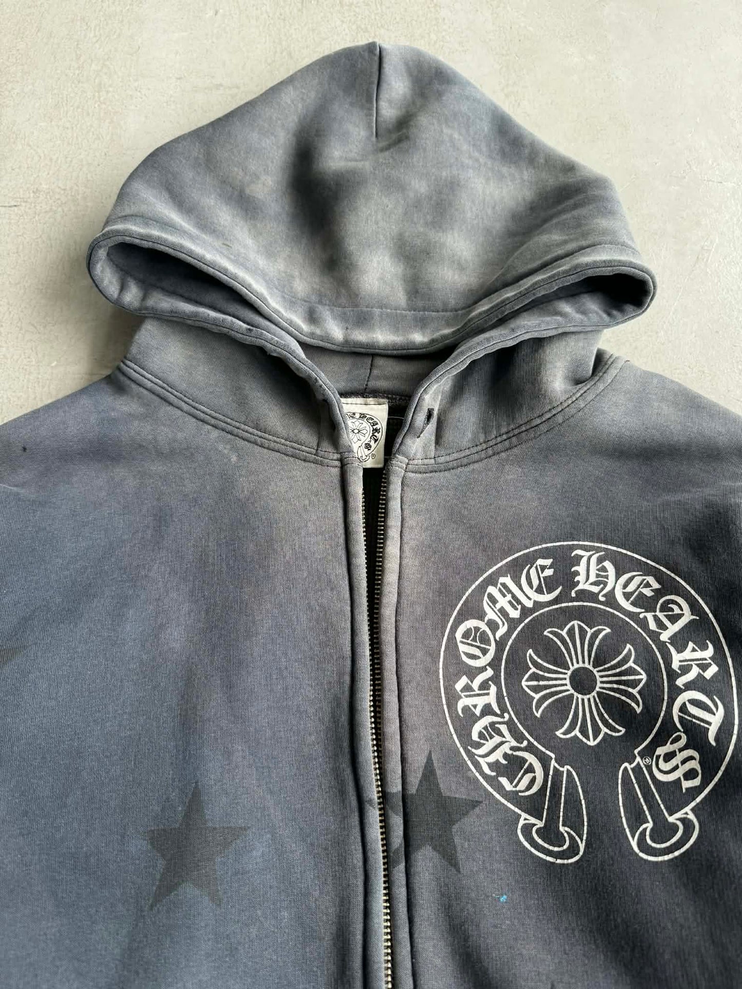 Chrome Hearts Perfect Fade Scroll and Star Thermal Zip Hoodie