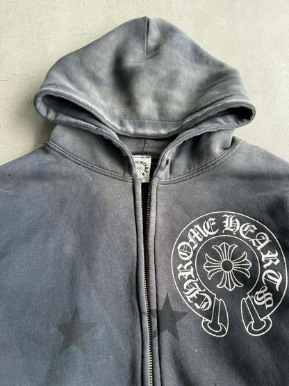Chrome Hearts Perfect Fade Scroll and Star Thermal Zip Hoodie