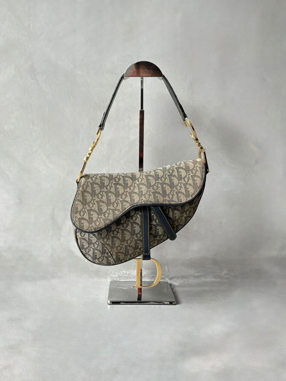 Dior Denim Monogram Saddle Bag