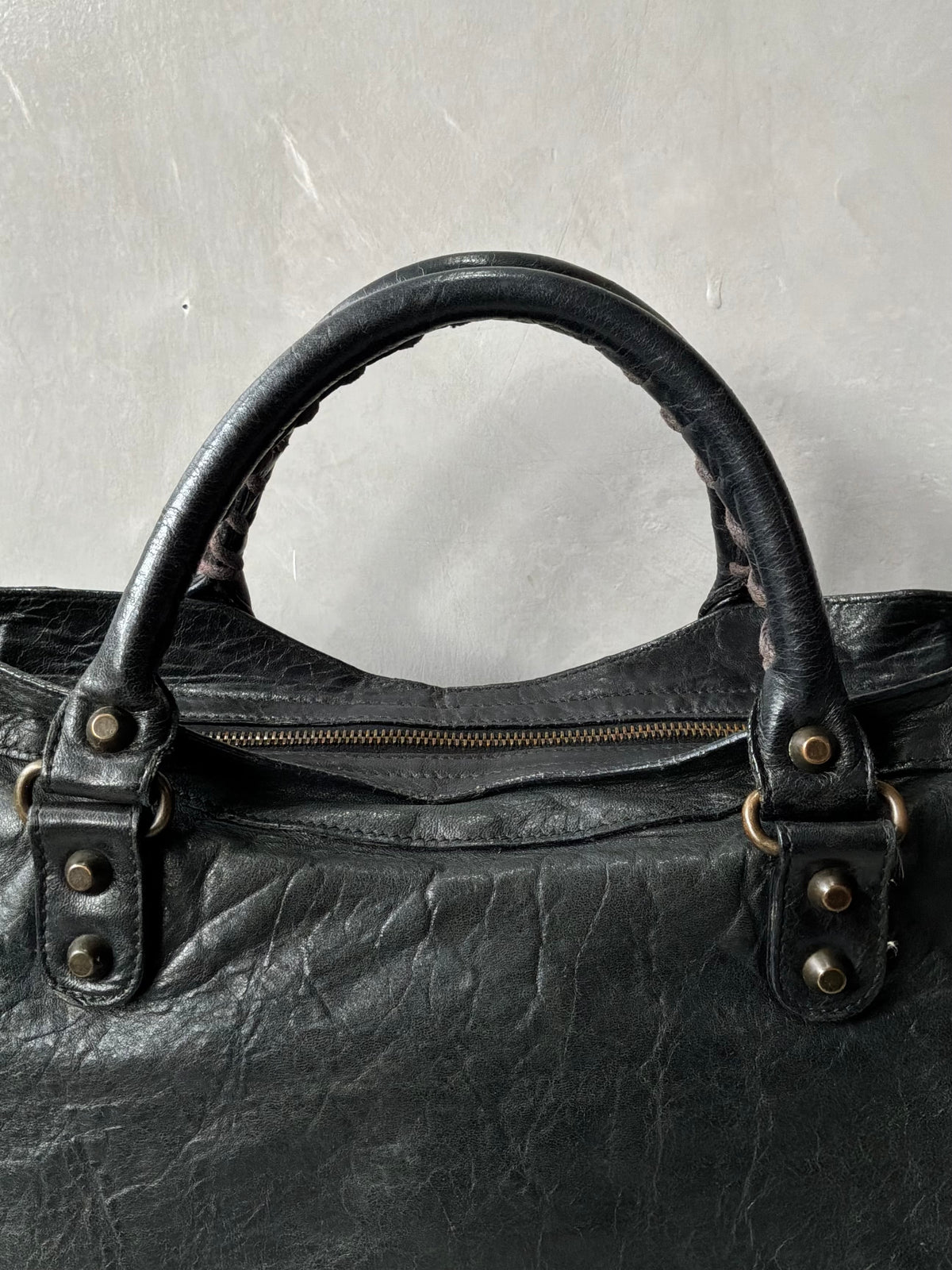 Balenciaga Classic City Black on Brass Lambskin Bag