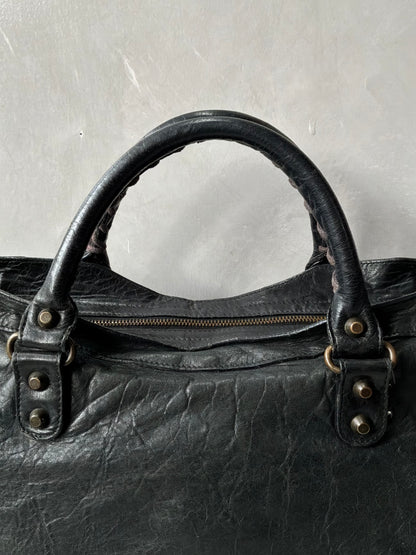 Balenciaga Classic City Black on Brass Lambskin Bag