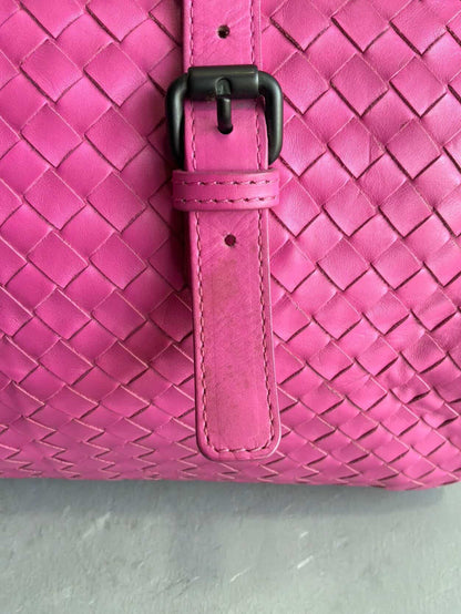 Bottega Veneta Pink Intrecciato Boston Bag