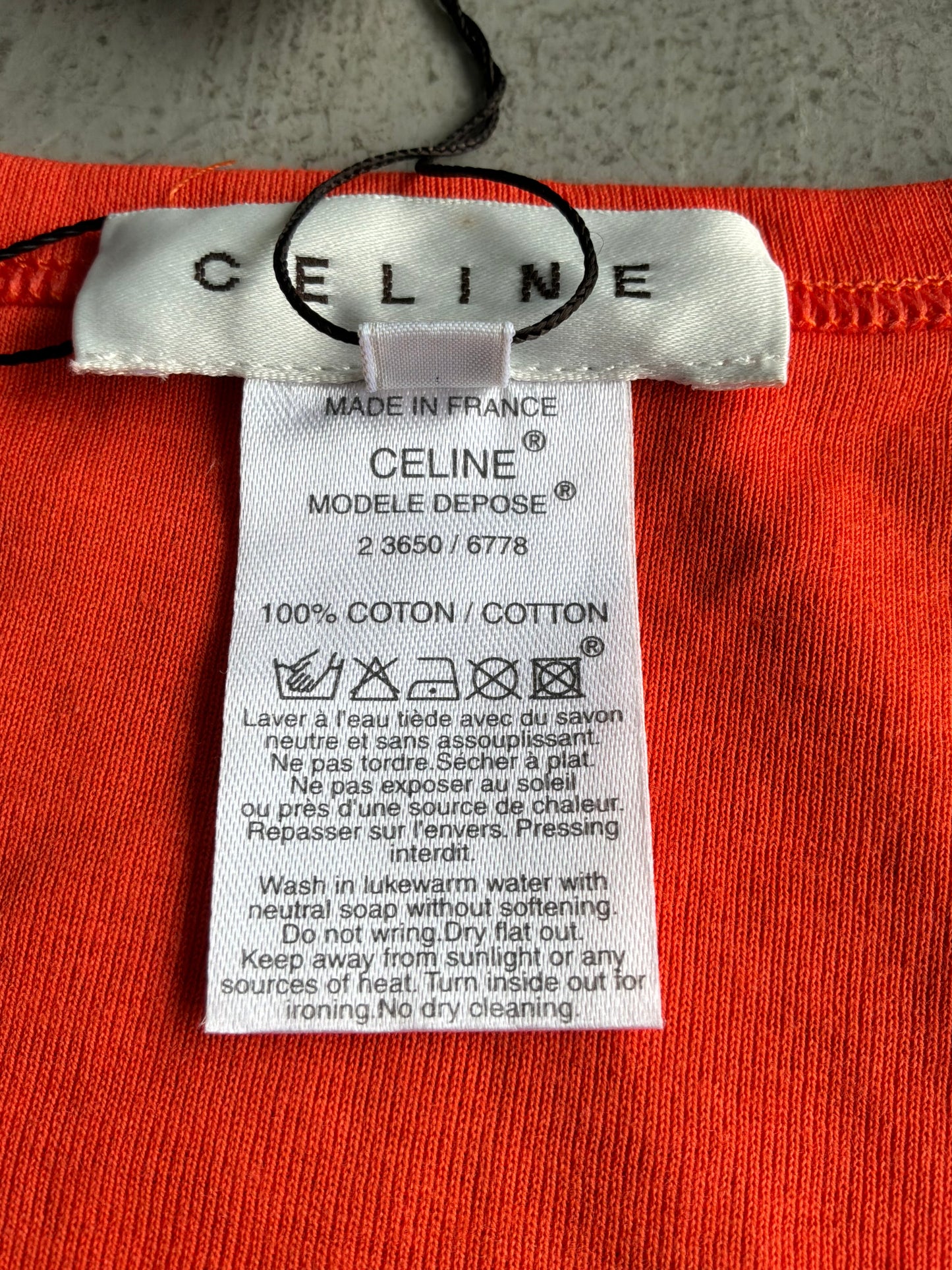 Celine Beaded Logo Orange Blouse