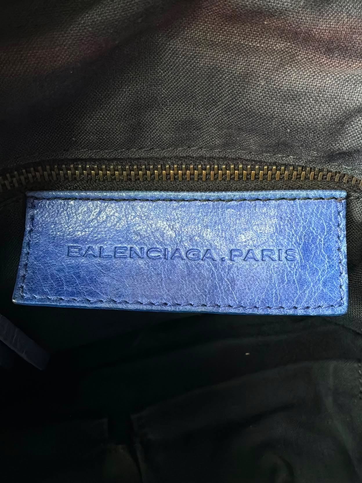 Balenciaga Town Blue Lambskin Bag