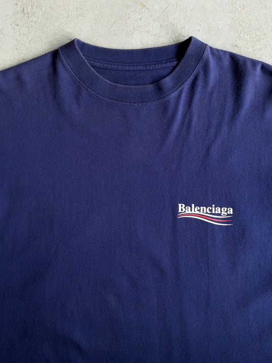 Balenciaga Political Campaign Navy Tee