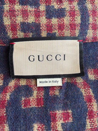 Gucci Maxi GG Gingham Wool Shirt