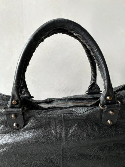 Balenciaga Part Time Black on Brass Lambskin Bag