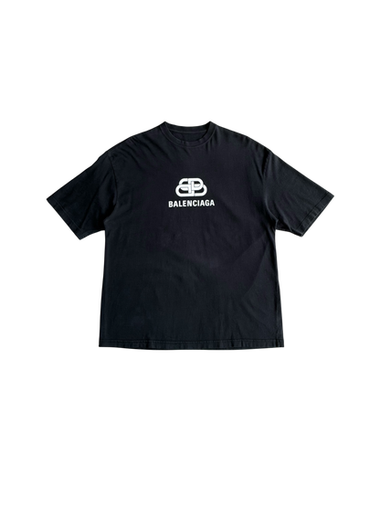 Balenciaga Interlock Logo Black Tee