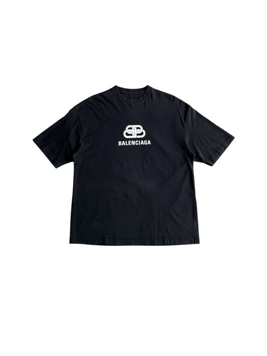 Balenciaga Interlock Logo Black Tee