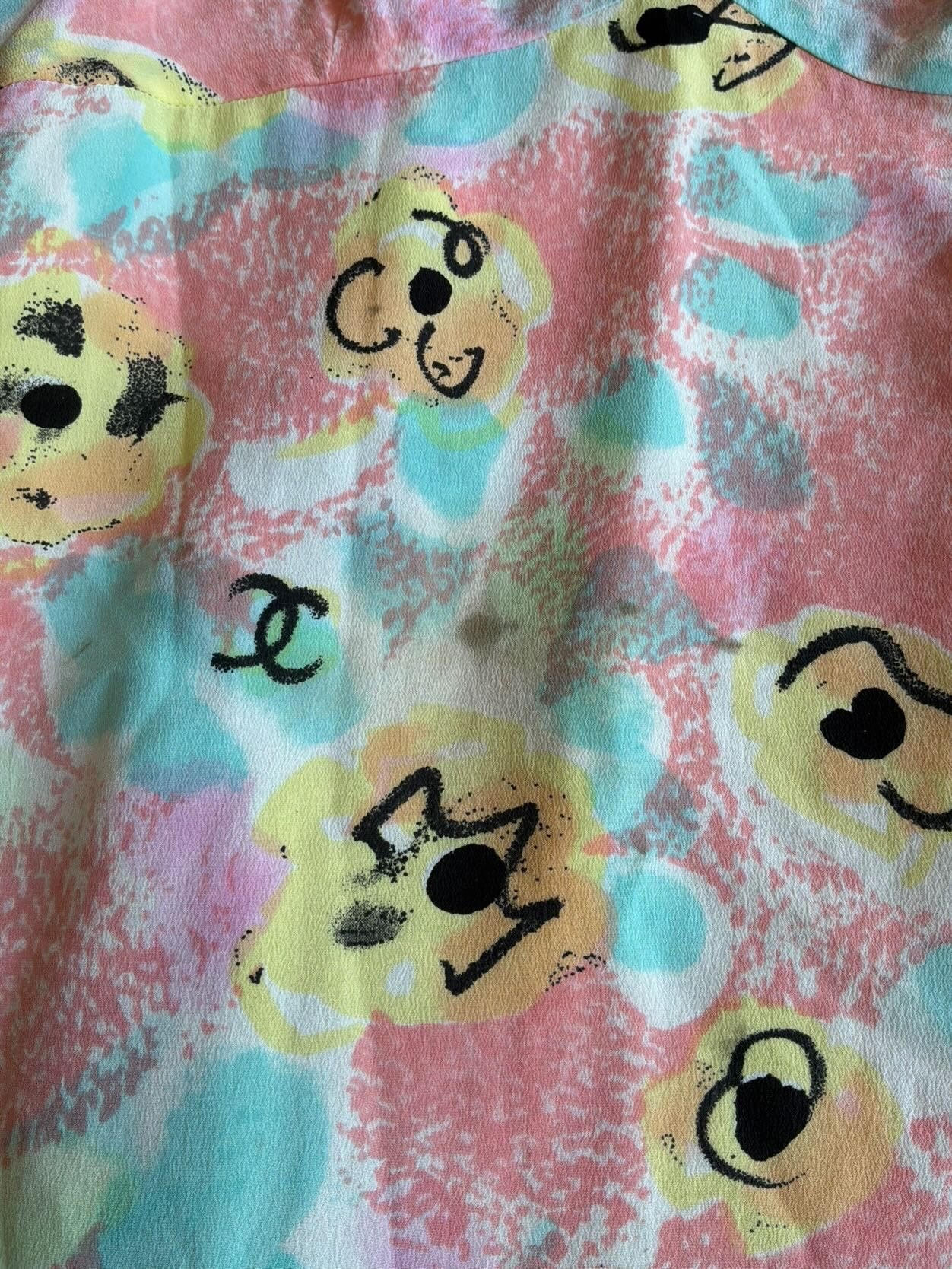 1997 Chanel Abstract Tortoise Silk Dress