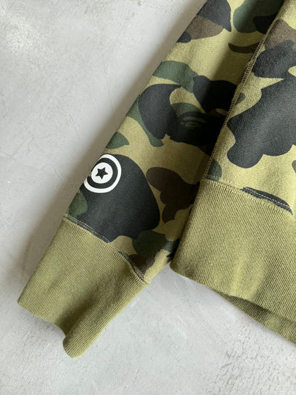 Bape Shark 1st Camo Patch in Green Hoodie