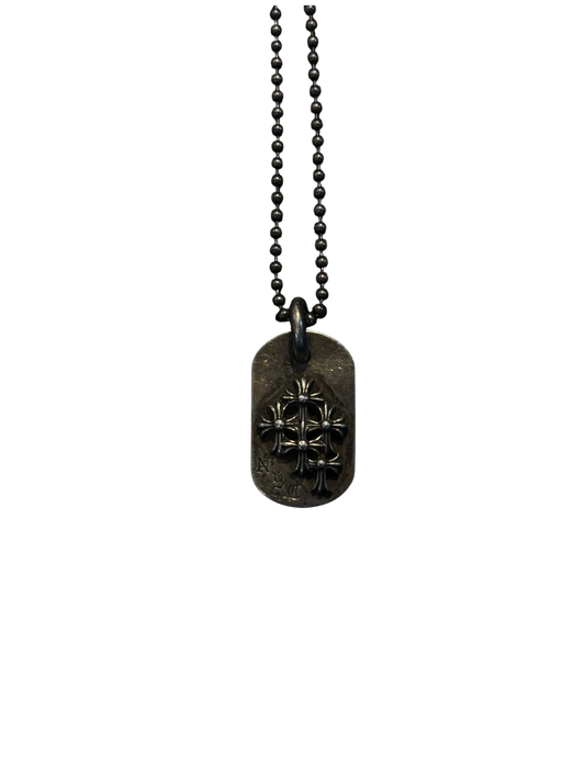 Chrome Hearts ‘NYC’ Cemetery Dog Tag Necklace with Ballchain