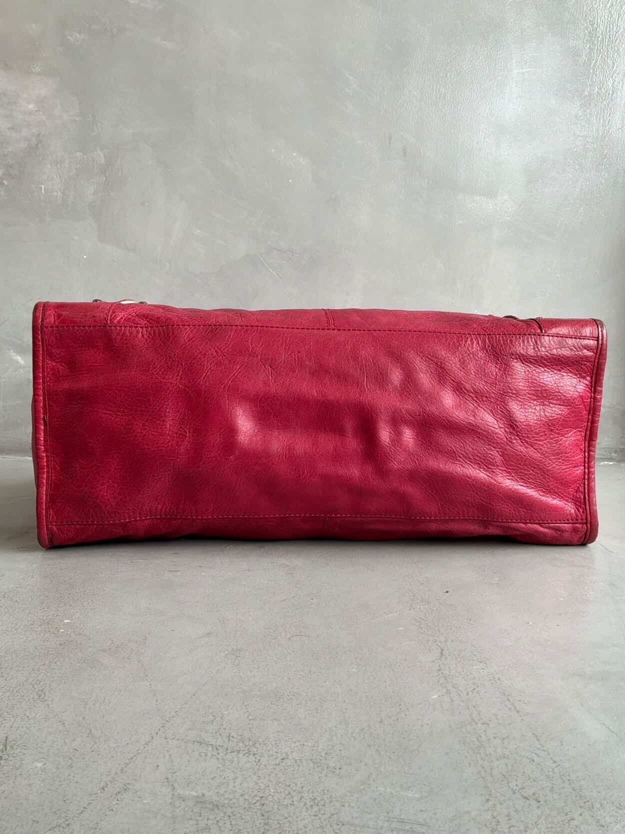Balenciaga City ‘Part Time’ Red Lambskin Shoulder Bag