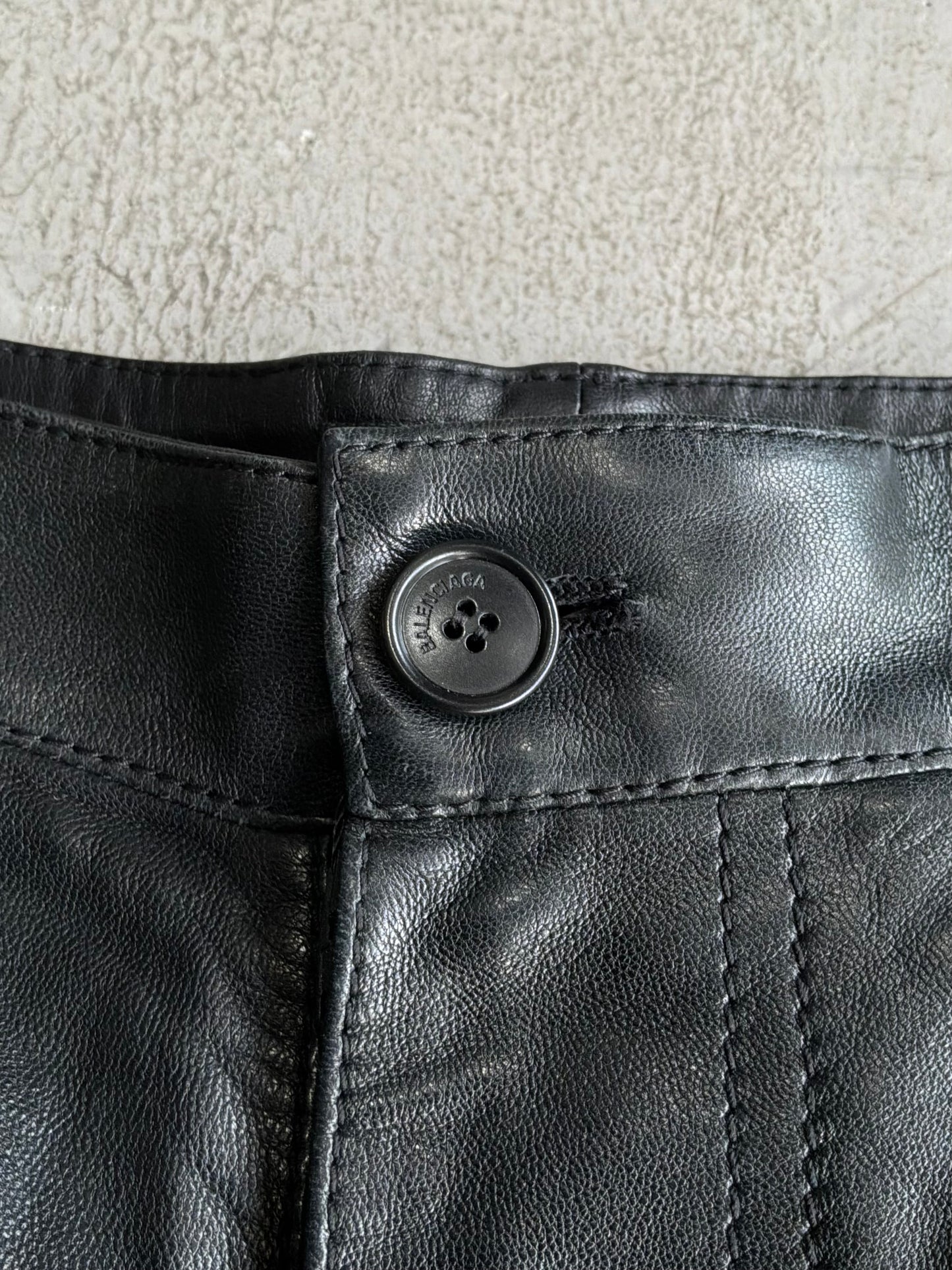 Balenciaga Sample Wide Leather Pants