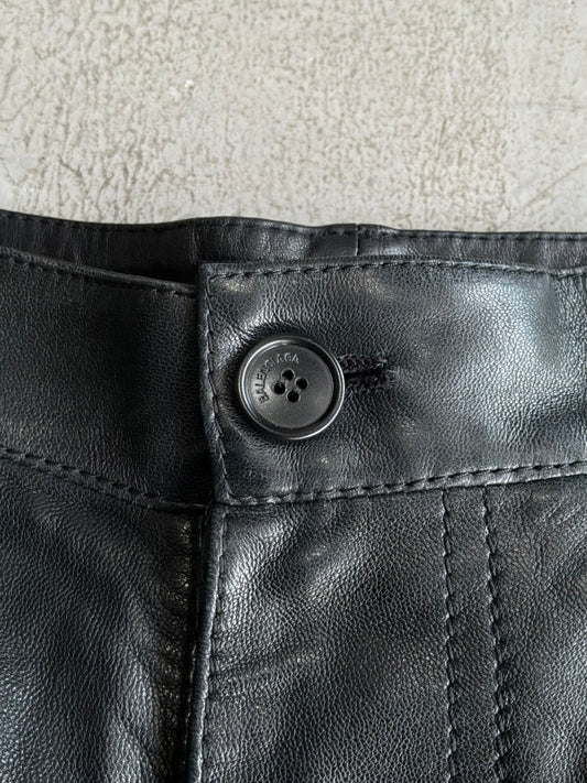 Balenciaga Sample Wide Leather Pants