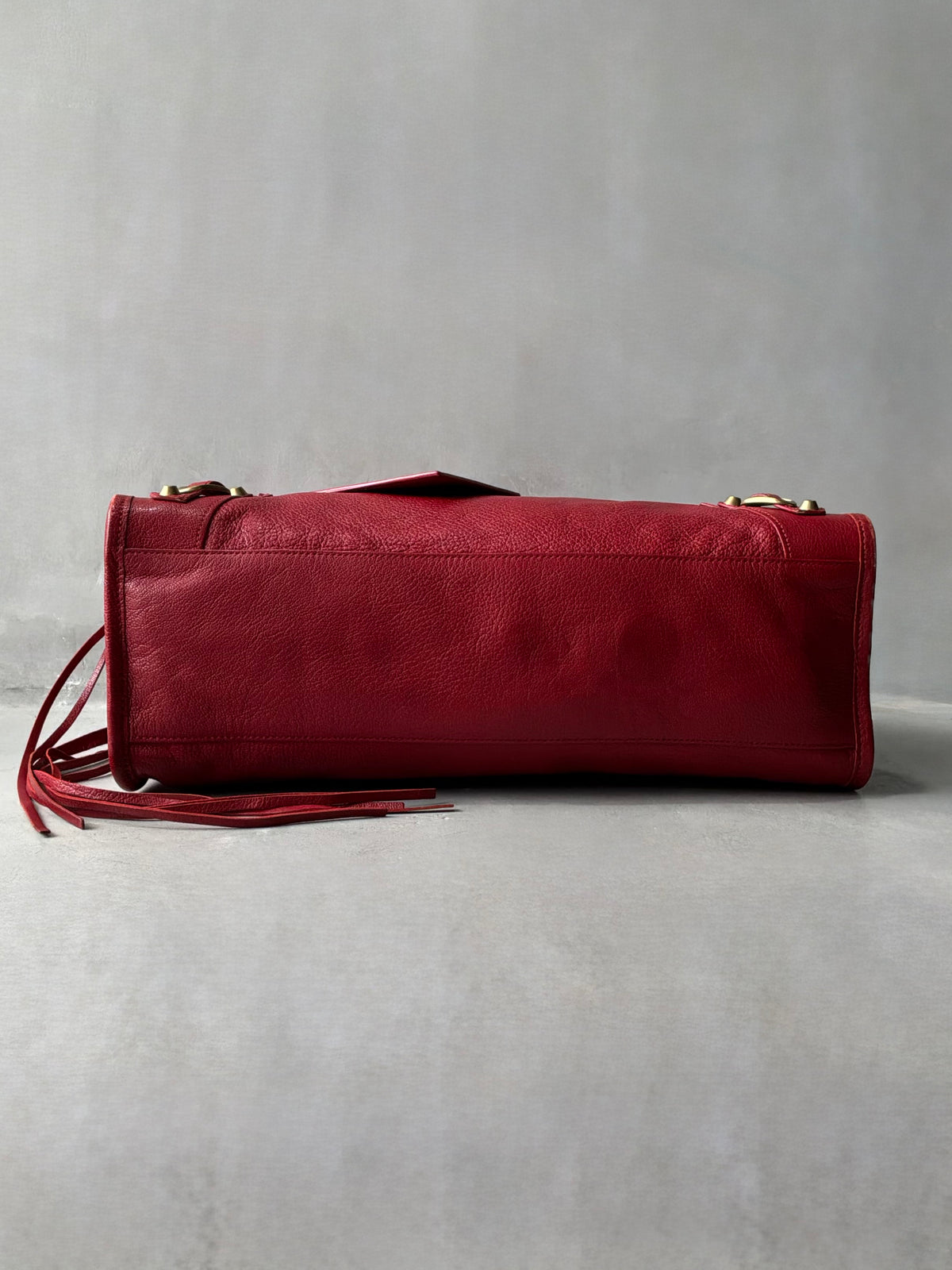 Balenciaga Classic City Red on Gold Lambskin Bag