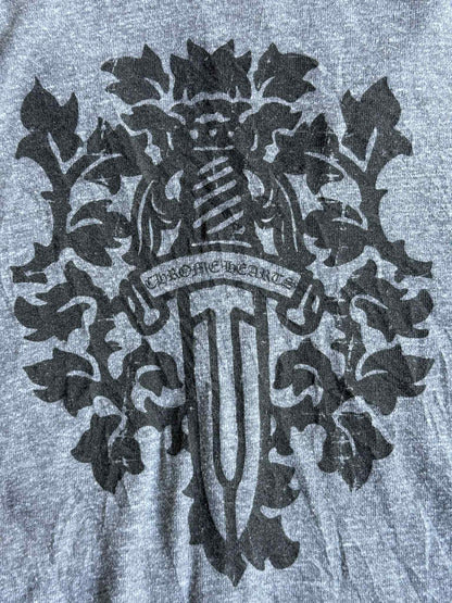 Chrome Hearts Floral Dagger Logo Grey Zip up Hoodie