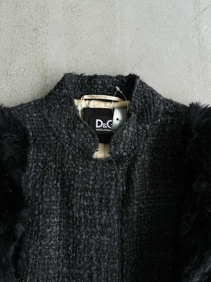 Archived D&G Tweed Fur Cropped Jacket