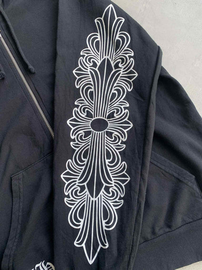 2000’s Chrome Hearts Floral Horseshoe Zip Hoodie