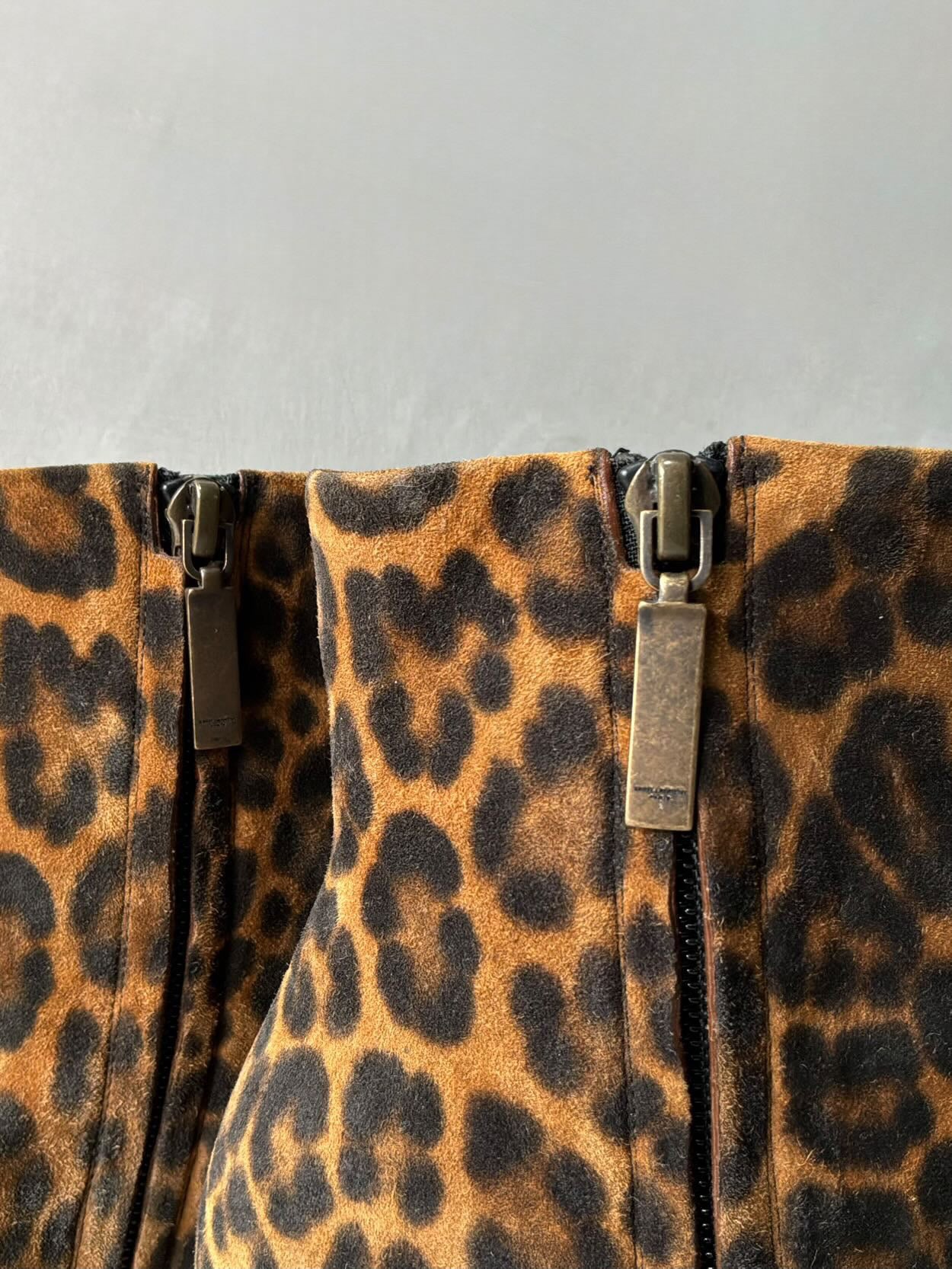 Saint Laurent Paris Suede Lou Leopard Ankle Boot