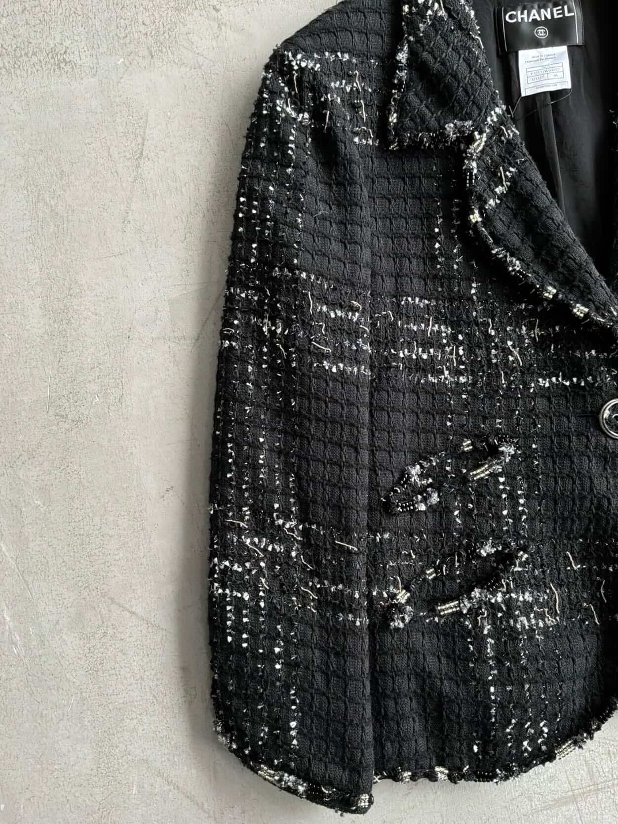 2008 Chanel Black Tweed Blazer