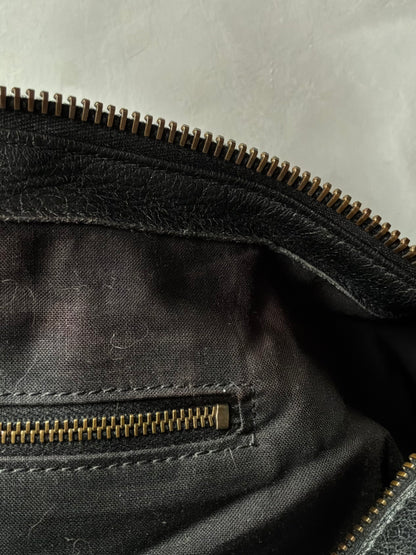 Balenciaga XL Weekender Black on Brass Lambskin Bag
