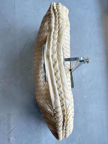 Bottega Veneta Intrecciato Cream Hobo Bag