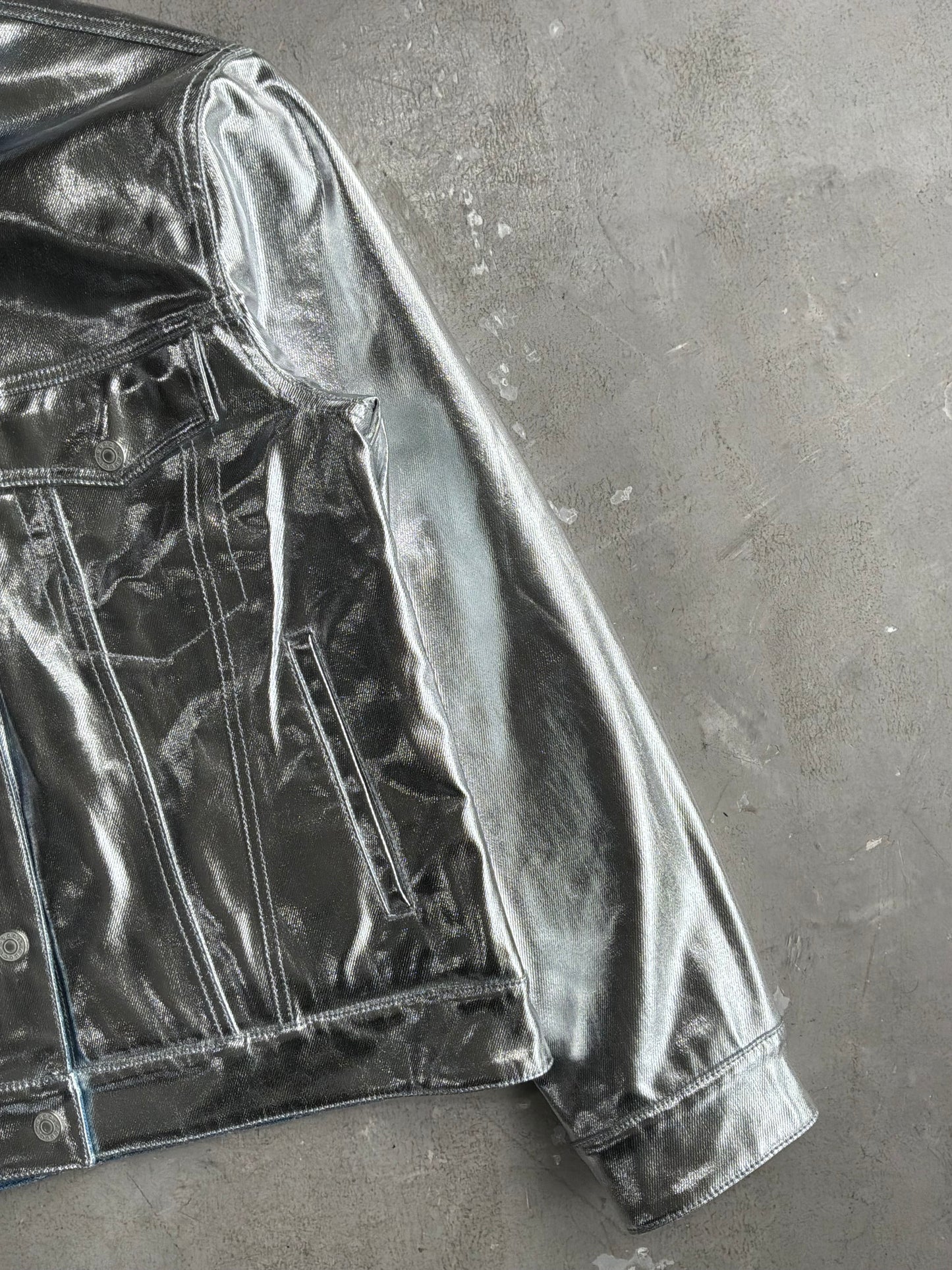 Gucci Monogram Metallic Reversible Denim Jacket