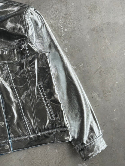 Gucci Monogram Metallic Reversible Denim Jacket