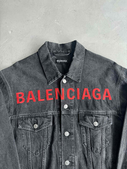 Balenciaga Embroidered Logo Denim Jacket