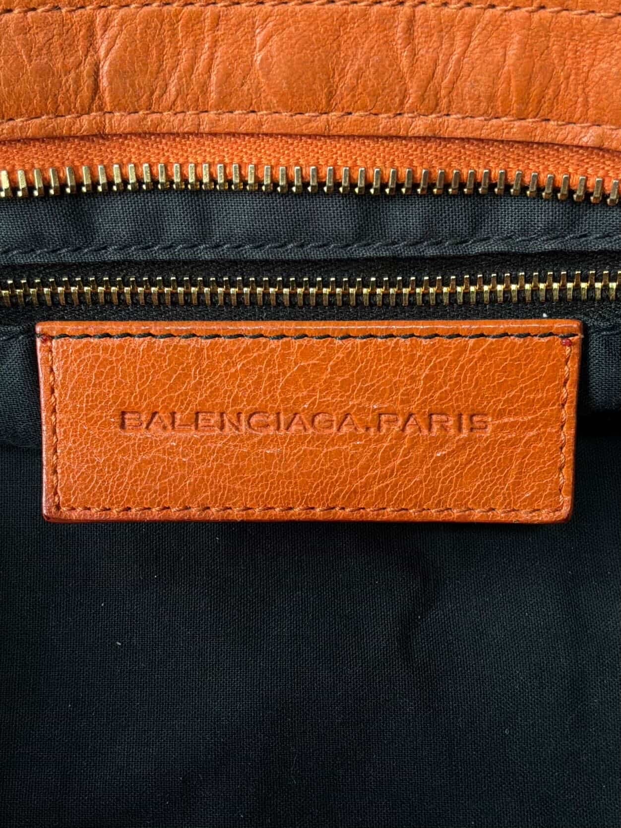 Balenciaga City Part Time Giant 12 Orange Lambskin Bag